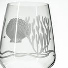 Scallop Shell 19.5oz All Purpose Wine Glass Diamond Wheel Engraving by Rolf Glass