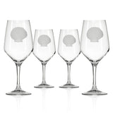 Rolf Glass Scallop Shell 19.75oz All Purpose Wine Glass set of 4