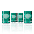 Scallop Shell Twice Around 12oz Teal Repurposed Tumbler Set of 4 by Rolf Glass