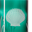 Scallop Shell Twice Around 12oz Teal Repurposed Tumbler by Rolf Glass