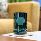 Scallop Shell Twice Around 12oz Teal Repurposed Tumbler by Rolf Glass
