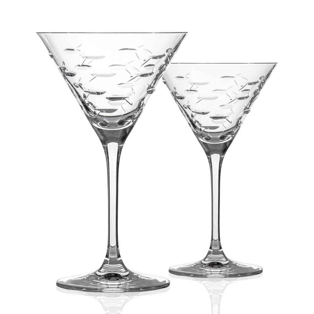 Rolf Glass School of Fish 10oz Martini Cocktail Glass