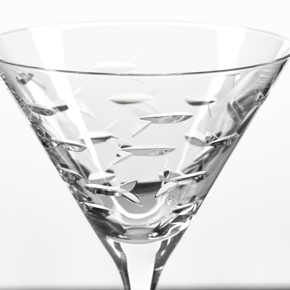Rolf Glass School of Fish Martini Glass - Thumbnail 5
