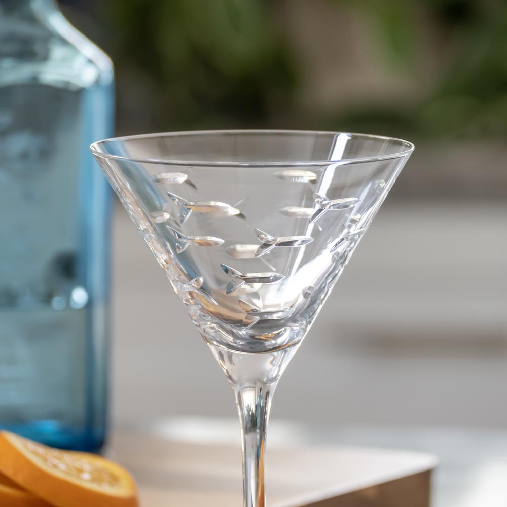 Rolf Glass School of Fish 10oz Martini Cocktail Glass