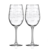 Rolf Glass School of Fish 12oz White Wine Glass set of 2