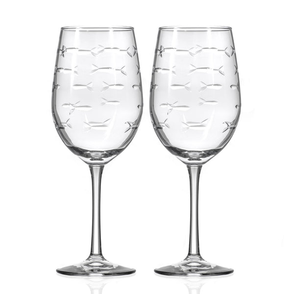 Rolf Glass School of Fish 12oz White Wine Glass set of 2