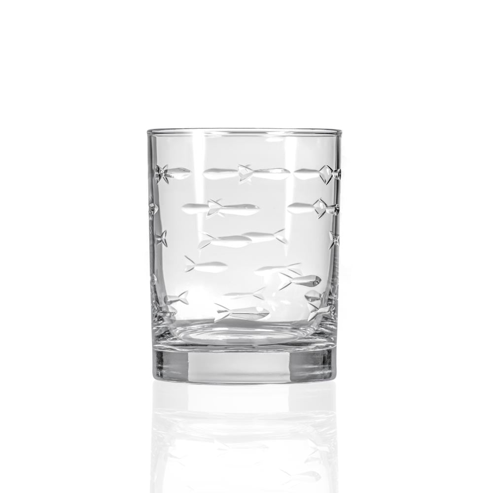 School of Fish 13oz Double Old Fashioned Whiskey Glass | Set of 4 - Thumbnail 2
