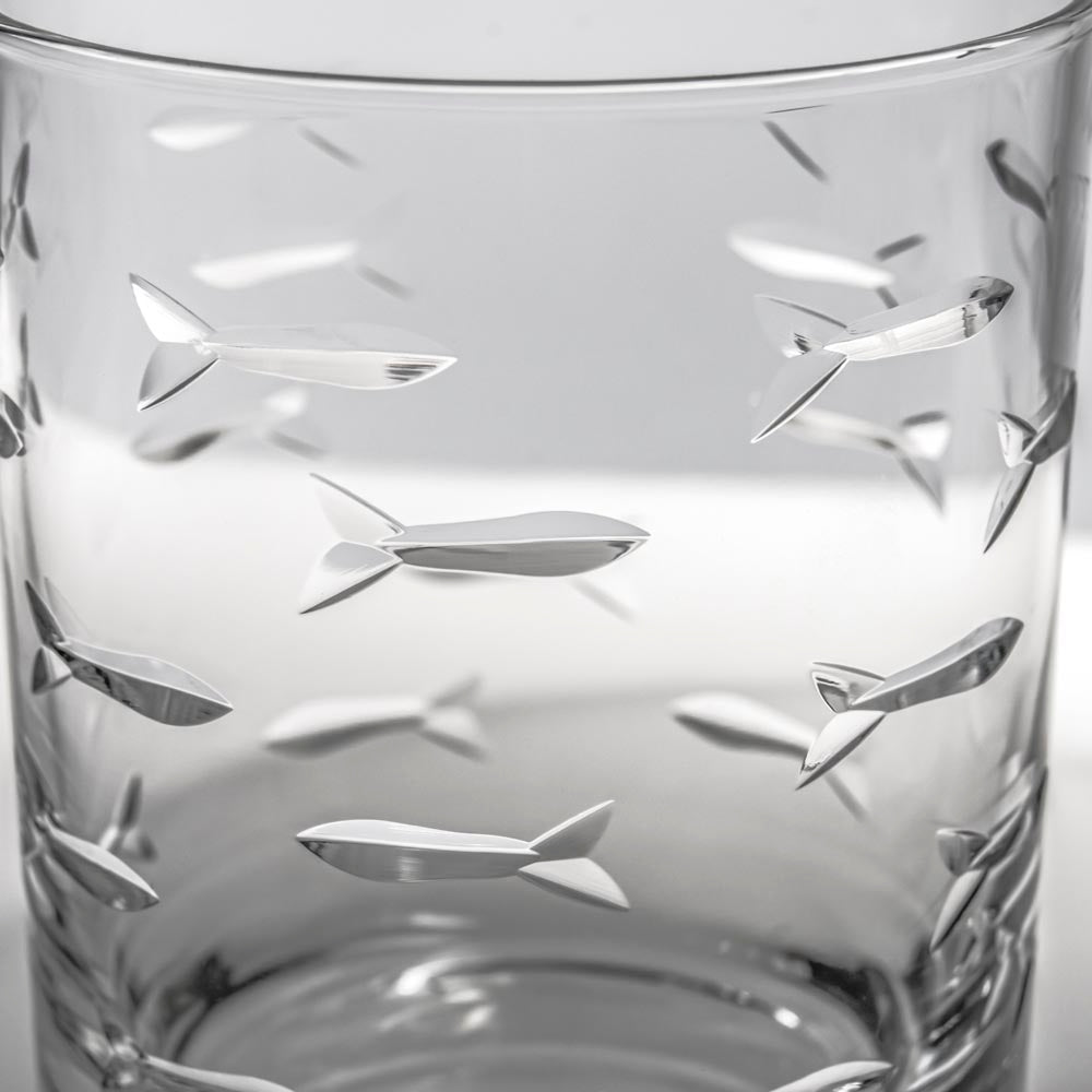 School of Fish 13oz Double Old Fashioned Whiskey Glass | Set of 4 - Thumbnail 3