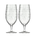 Rolf Glass School of Fish 16oz Footed Iced Tea Glass