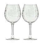 Rolf Glass School of Fish 18oz Balloon Red Wine Glass White Background Front View Set of 2
