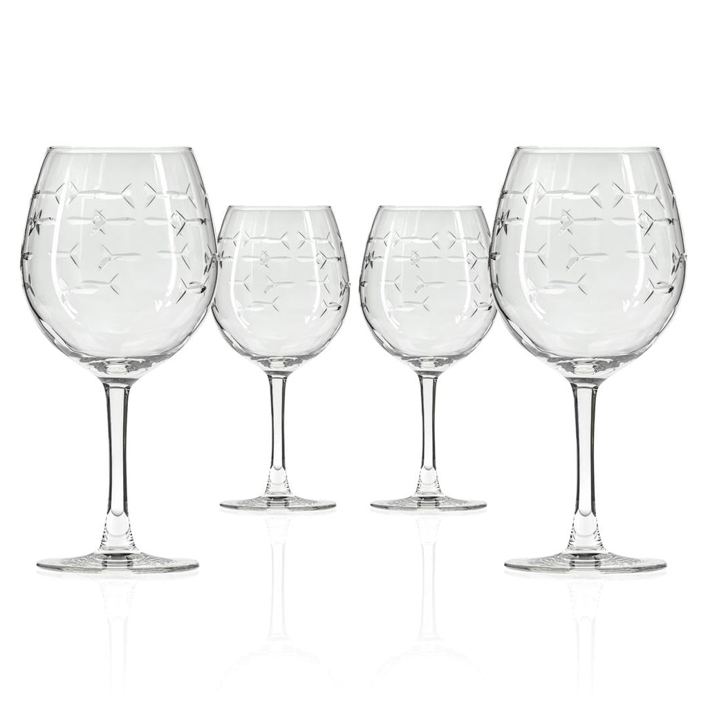 School of Fish 18oz Balloon Red Wine Glass | Set of 4