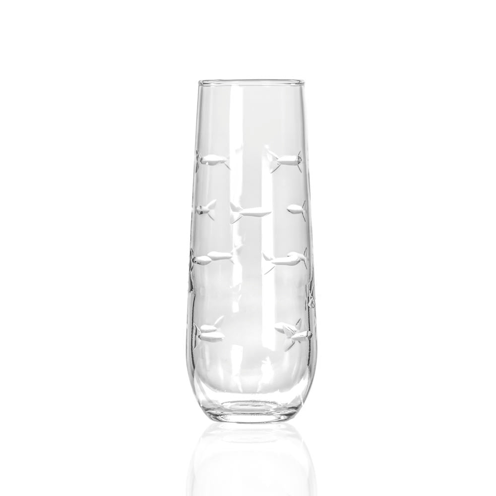School of Fish 8.5oz Stemless Champagne Flute | Set of 4 - Thumbnail 3