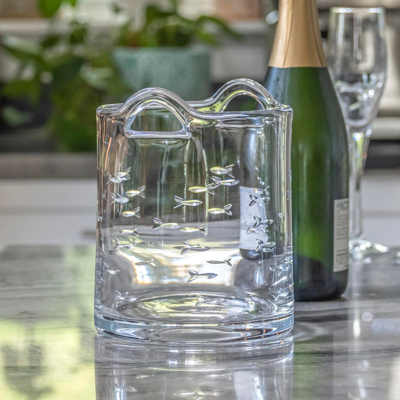 Rolf Glass School of Fish Champagne Ice Bucket