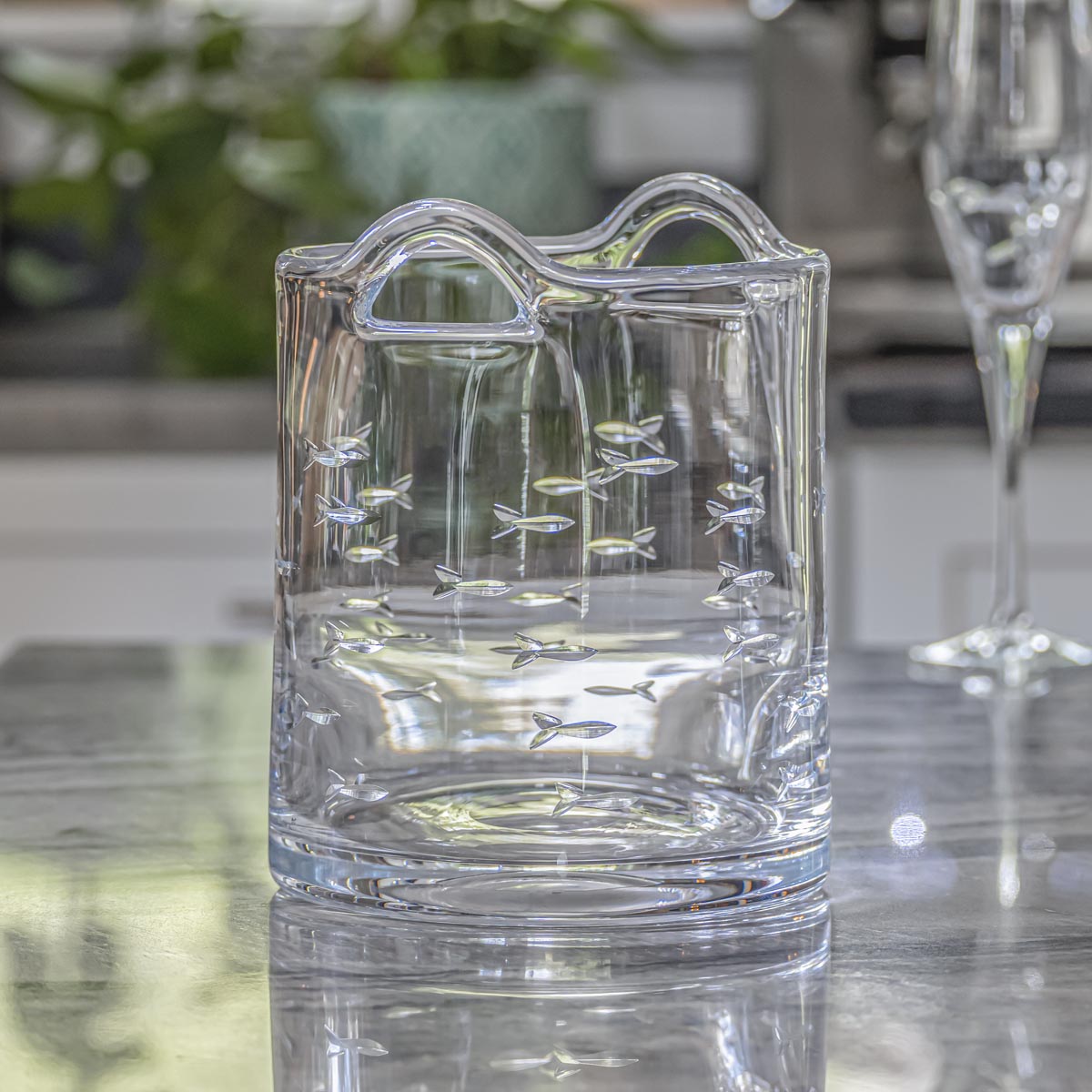 Rolf Glass School of Fish Champagne Ice Bucket