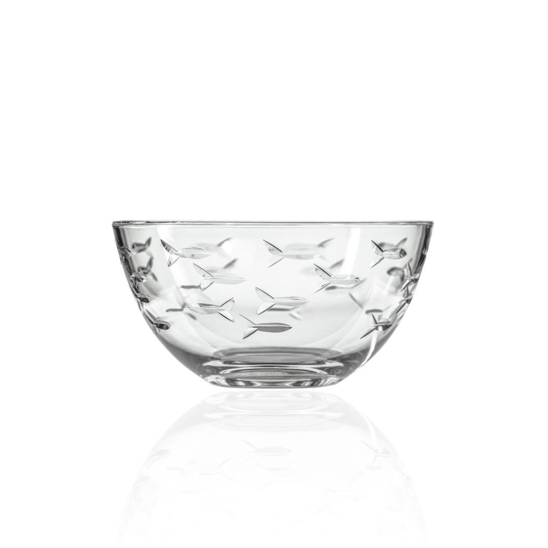 Rolf Glass School of Fish Small Round Glass Bowl
