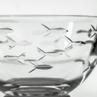 Rolf Glass School of Fish Small Round Glass Bowl detailed fish engraving