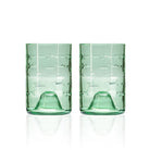 School of Fish Twice Around 12oz Antique Green Repurposed Tumbler Set of 2 by Rolf Glass