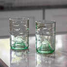 School of Fish Twice Around 12oz Antique Green Repurposed Tumbler by Rolf Glass