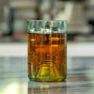 School of Fish Twice Around 12oz Antique Green Repurposed Tumbler by Rolf Glass
