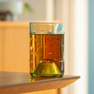 School of Fish Twice Around 12oz Antique Green Repurposed Tumbler by Rolf Glass