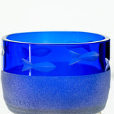 Rolf Glass School of Fish Twice Around Blue 2 Inch Mini Sipper Detailed Engraving