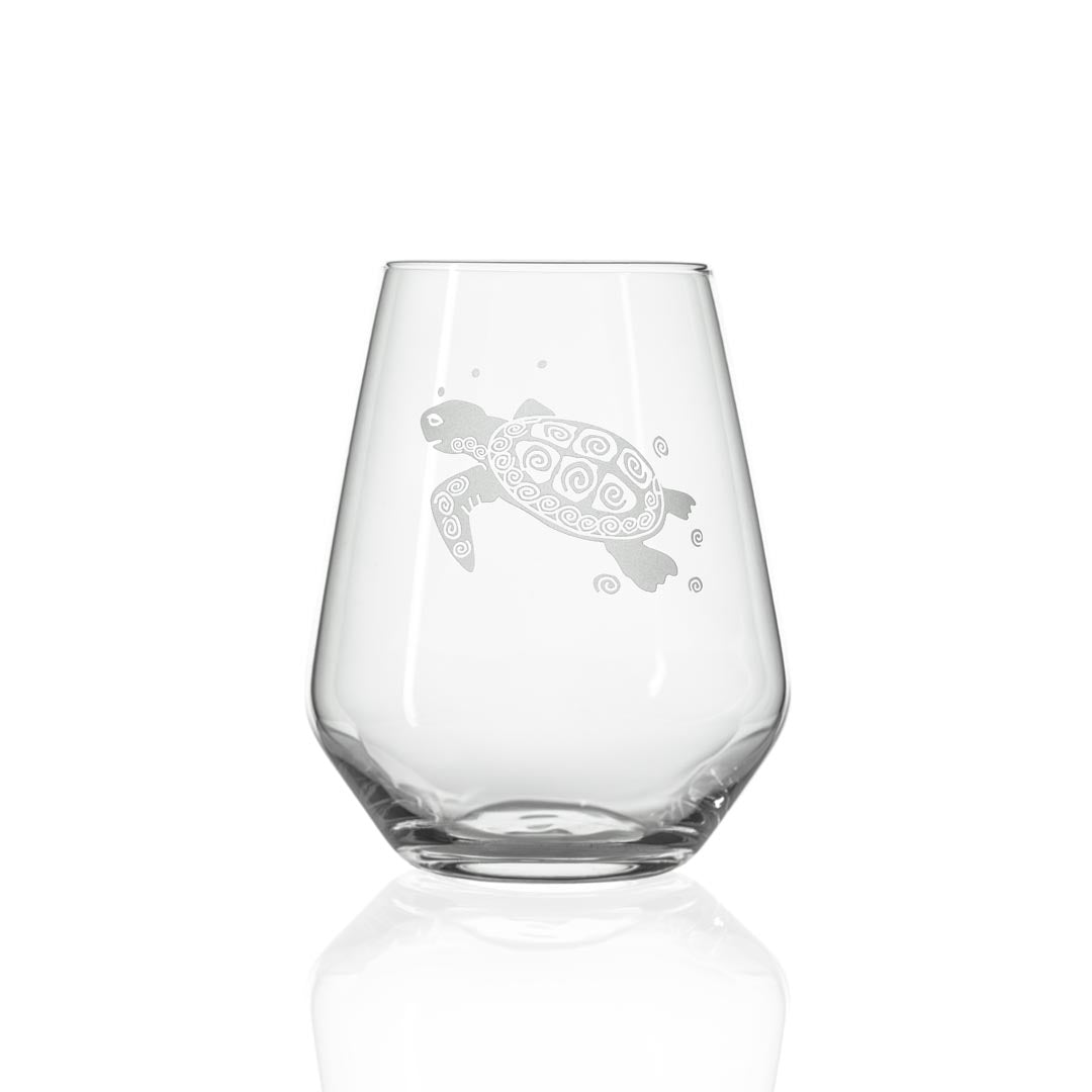 Rolf Glass Sea Turtle 18oz Stemless Wine Tumbler Glass