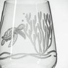 Sea Turtle 19.5oz All Purpose Wine Glass Detailed Diamond Wheel Engraving by Rolf Glass