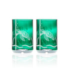 Sea Turtle Twice Around 12oz Teal Repurposed Tumbler Set of 2 by Rolf Glass