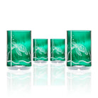 Sea Turtle Twice Around 12oz Teal Repurposed Tumbler Set of 4  by Rolf Glass