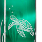 Sea Turtle Twice Around 12oz Teal Repurposed Tumbler by Rolf Glass