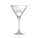 Rolf Glass Skull and Crossbones 10oz Martini Cocktail Glass