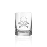 Rolf Glass Skull and Crossbones 13oz Double Old Fashioned Whiskey Cocktail Glass