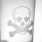 Rolf Glass Skull and Crossbones 15oz Cooler Highball Cocktail Glass detailed sand engraving