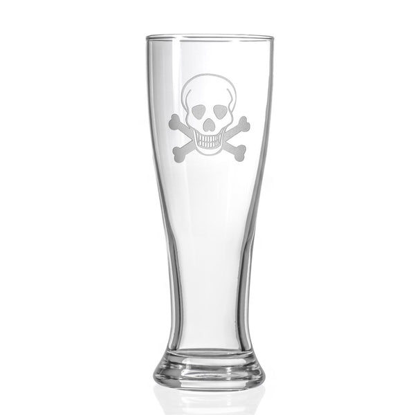 Rolf Glass Skull and Crossbones 16oz Beer Pilsner Glass