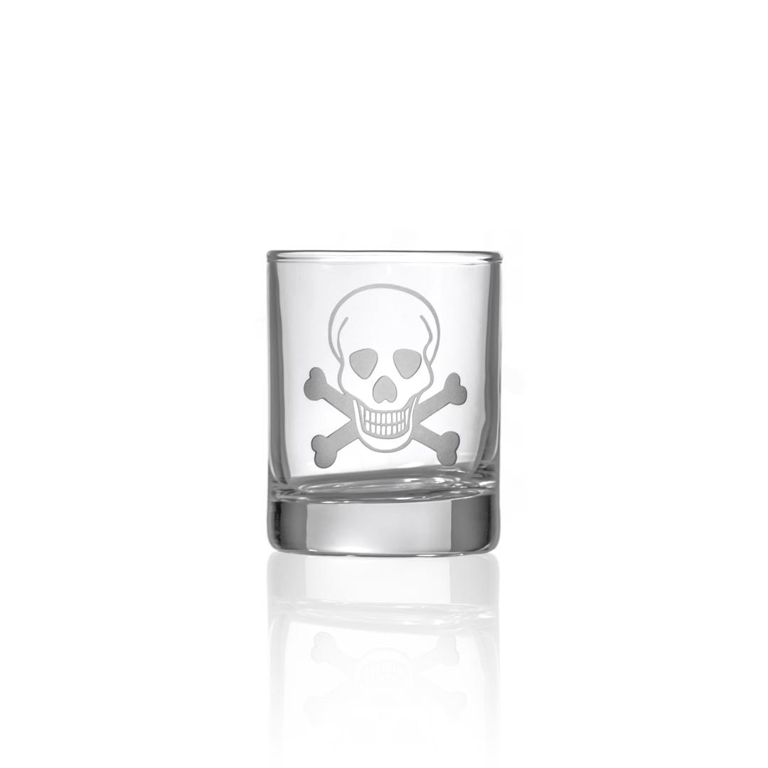 Rolf Glass Skull and Crossbones 2.5 inch Candle Votive