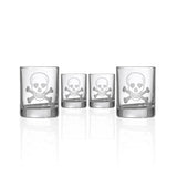 Rolf Glass Skull and Crossbones 2.5 inch Candle Votive set of 4