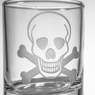 Rolf Glass Skull and Crossbones 2.5 inch Candle Votive detailed sand engraving