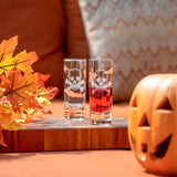 Rolf Glass Skull and Crossbones 2.5oz Cordial Shot Glass is ready for Halloween parties and fall festivals.