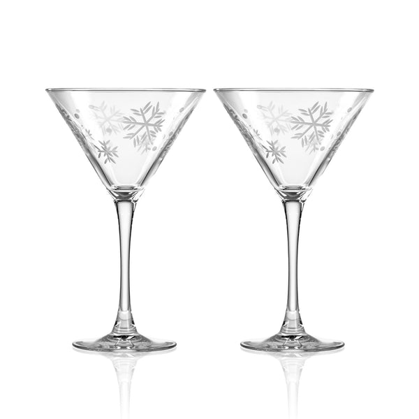 Rolf Glass Snowflake Martini Set of 2