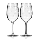 School of Fish All Purpose Wine Glass Set of 2 by Rolf Glass