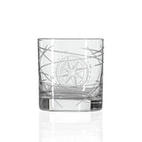 Compass Star Longitude 11oz On the Rocks Whiskey Glass | Set of 2