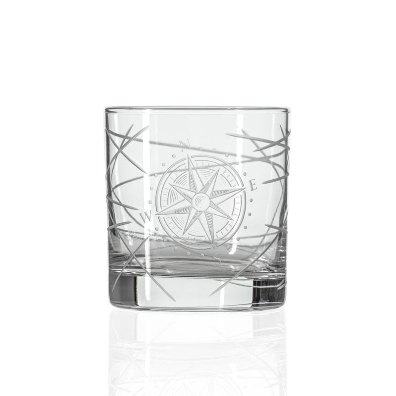 Compass Star Longitude 11oz On the Rocks Whiskey Glass | Set of 4