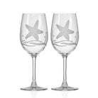 Rolf Glass Starfish 12oz White Wine Glass Set of 2