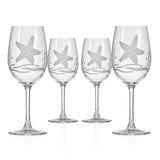Rolf Glass Starfish 12oz White Wine Glass Set of 4