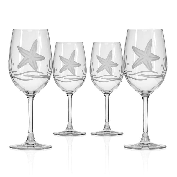 Rolf Glass Starfish 12oz White Wine Glass Set of 4