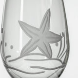 Rolf Glass Starfish 12oz White Wine Glass Detailed Engraving