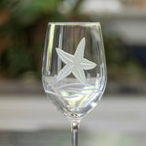 Rolf Glass Starfish 12oz White Wine Glass Close up