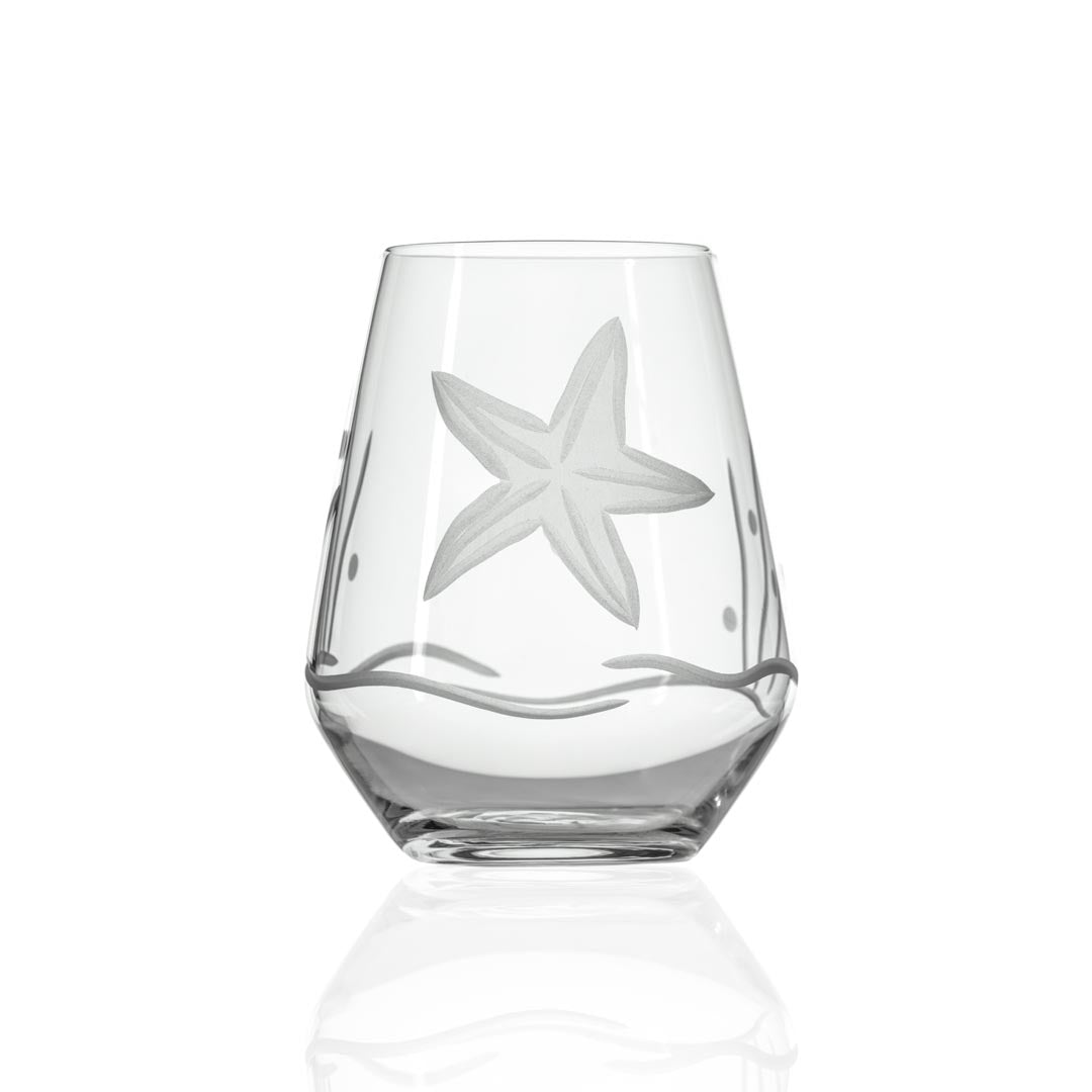 Starfish 18oz Stemless Wine Tumbler Glass | Set of 4