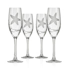 Rolf Glass Starfish 8oz Champagne Flute set of 4