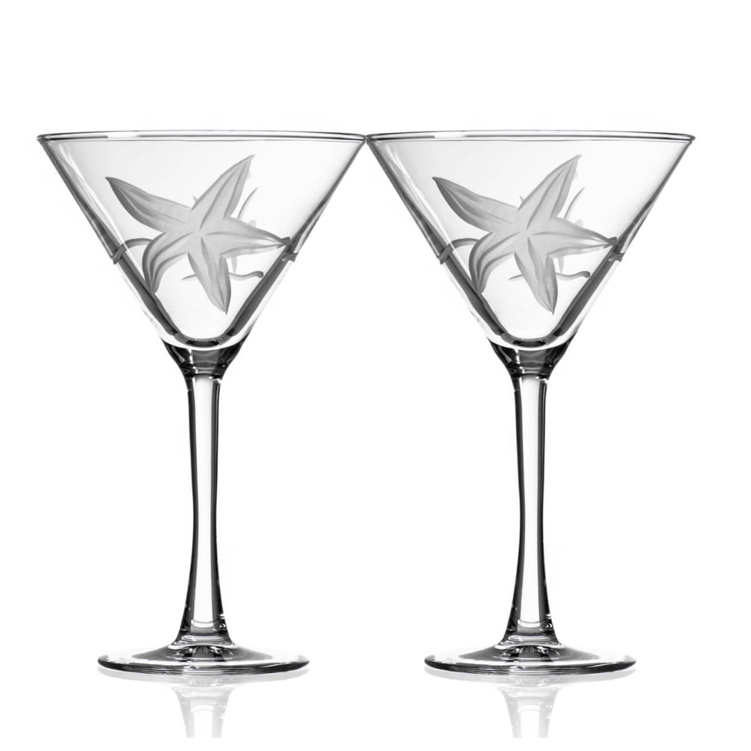 Rolf Glass Starfish Martini Cocktail Glass Set of 2